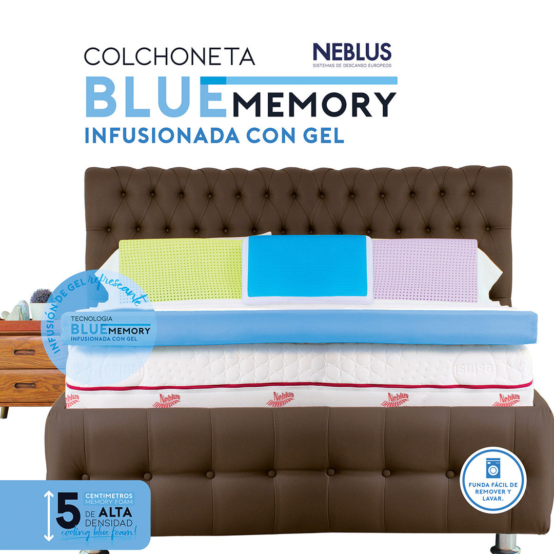 Colchoneta Topper Blue Memory